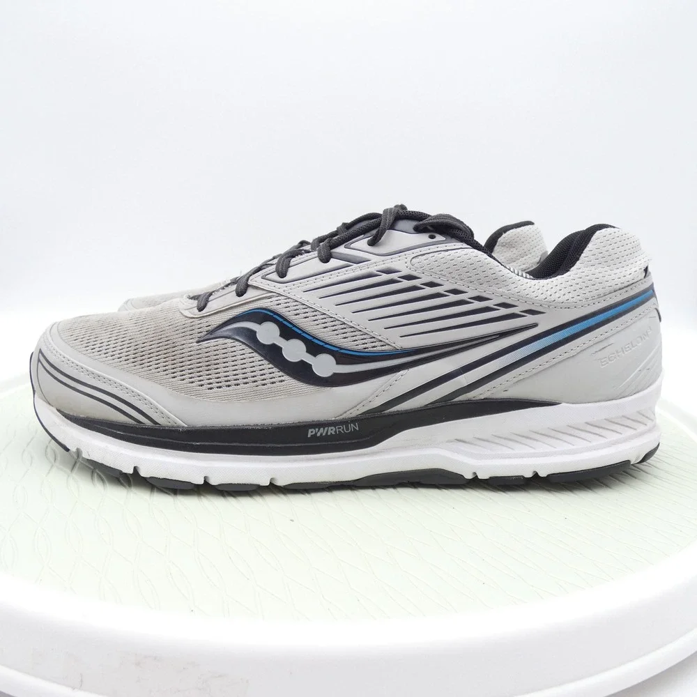 Saucony Echelon 8 Mens Running Shoes Grey Black Blue S20574-30 Size 12